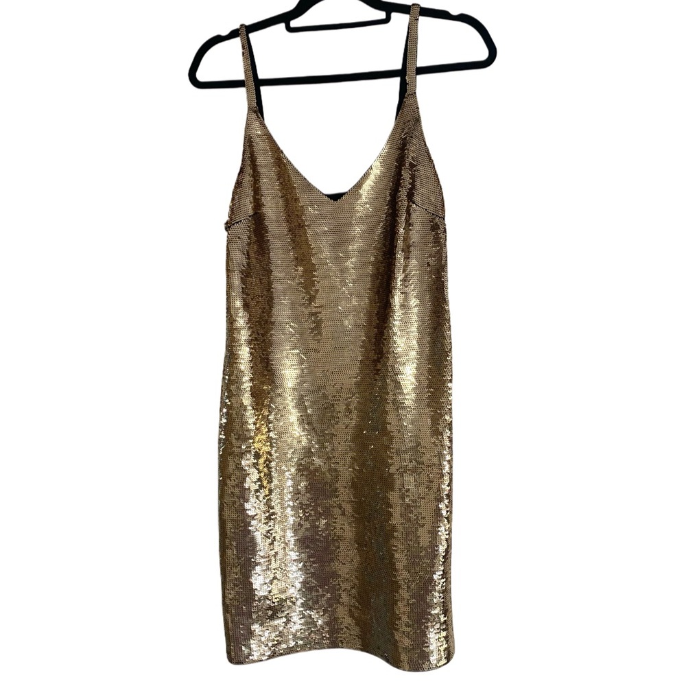 Michael Kors MMK Gold Sequin Slip Dress, show stopping, Brand New with Tags